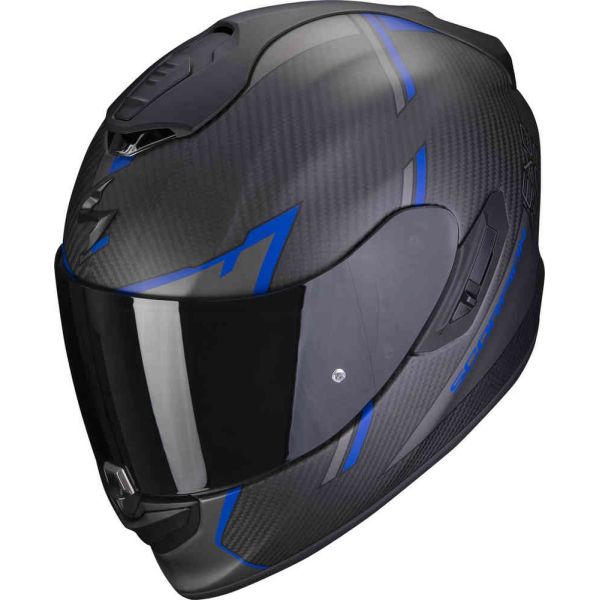 Casti Moto Integrale Scorpion Exo Casca Moto Full-Face/Integrala 1400 Evo Carbon Air Kendal Negru Mat/Albastru