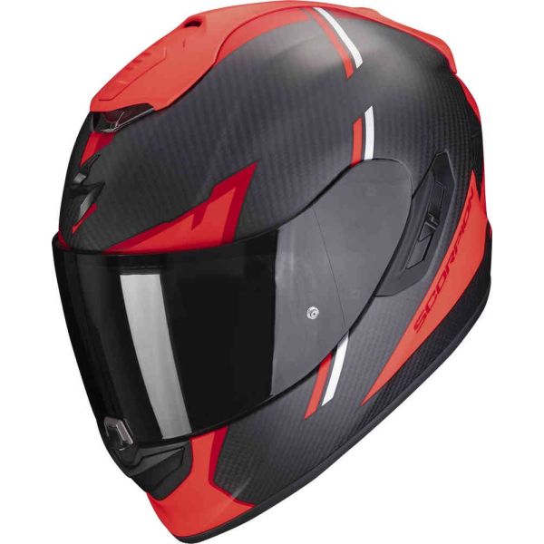Casti Moto Integrale Scorpion Exo Casca Moto Full-Face/Integrala 1400 Evo Carbon Air Kendal Negru Mat/Rosu