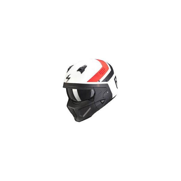 Casti Moto Flip-up (Modulabile) Scorpion Exo Casca Moto Flip-Up Covert-X T-Rust Alb Mat/Rosu