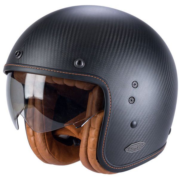 Casti Moto Jet (Open Face) Scorpion Exo Casca Moto Open Face/Jet Belfast Carbon Solid Matt Black