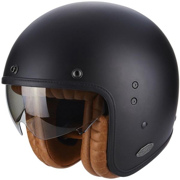 Casti Moto Jet (Open Face) Scorpion Exo Casca Moto Open Face/Jet Belfast Luxe Matt Black