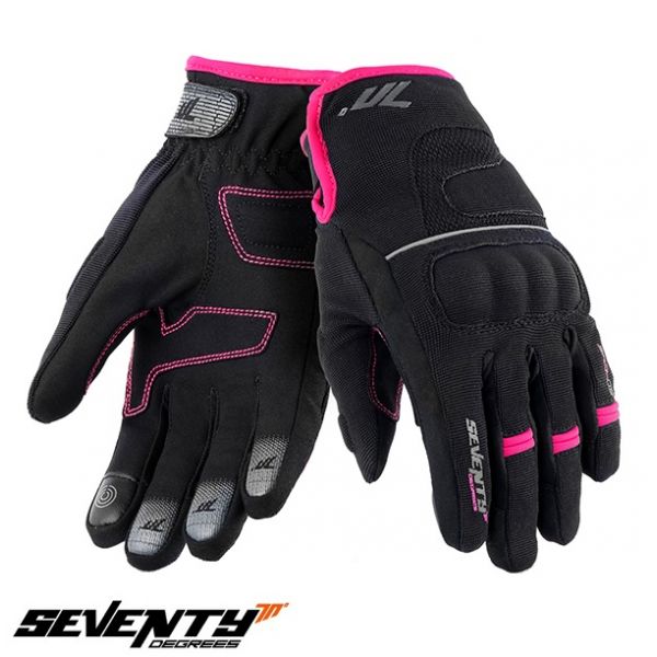 Manusi Moto Dama Seventy Manusi Moto Textile Dama SD-C45 Black/Pink