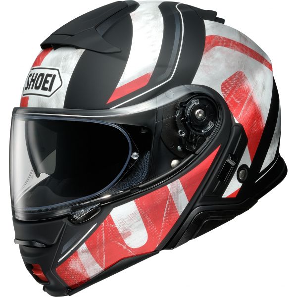 Flip up helmets SHOEI Moto Flip-Up Helmet Neotec-II Jaunt TC-1 Black/Red Matt 2022