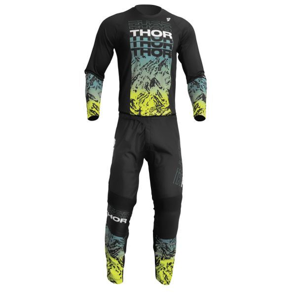 Combo MX Enduro Thor Combo Moto Tricou + Pantaloni Copii Sector Racewear Atlas Black/Teal 23