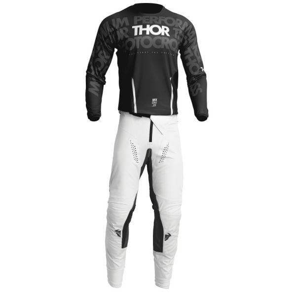 Combo MX Enduro Thor-oferta Combo Moto Tricou + Pantaloni Pulse Mono Black/White 23