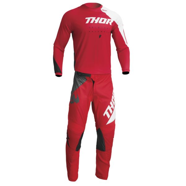 Combo MX Enduro Thor Combo Moto Tricou + Pantaloni Sector Edge Red/White 23