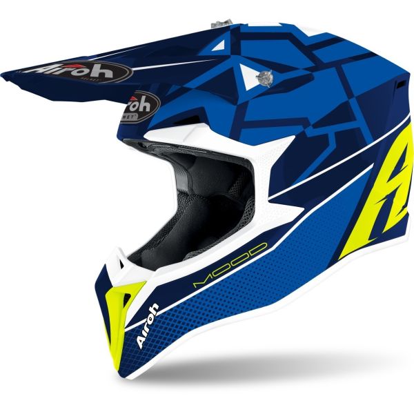 Casti Cross-Enduro Airoh Casca Moto MX WRAAP MOOD BLUE GLOSS 2021
