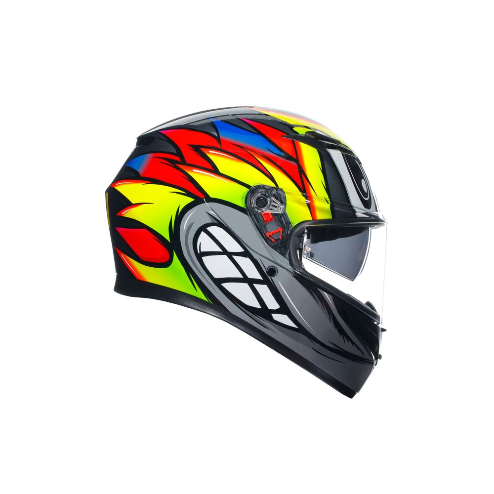 Casca Moto Full Face K E Mplk Birdy Grey Yellow Red Agv