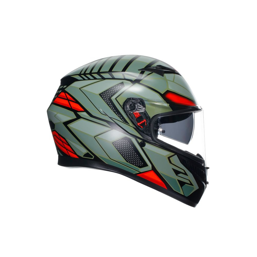 Casca Moto Full Face K E Mplk Decept Matt Black Green Red Agv Moto