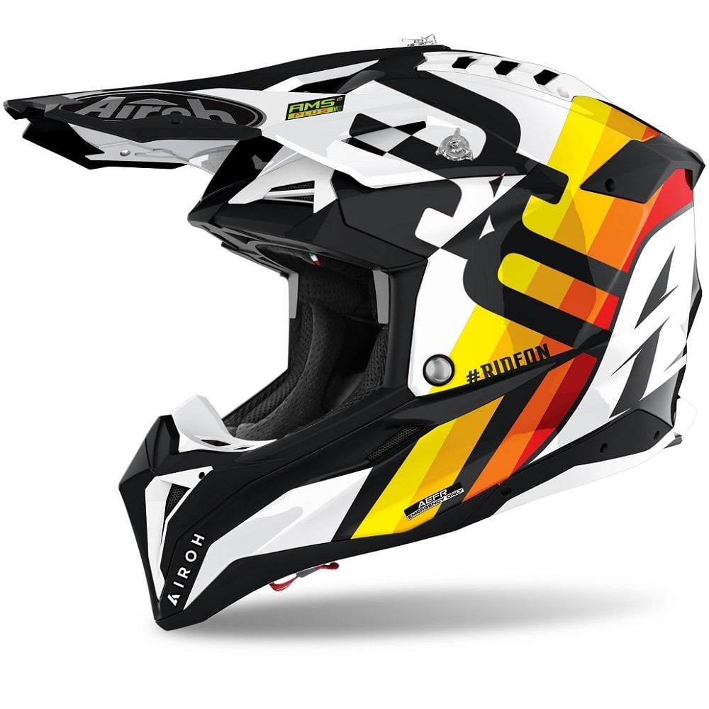 Casca Moto Enduro Aviator 3 Rainbow White Gloss