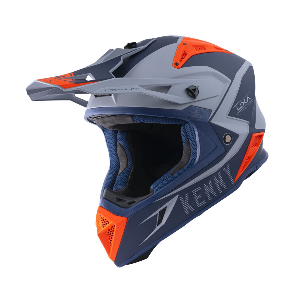 Casca Enduro Titanium Graphic Matt Navy Orange