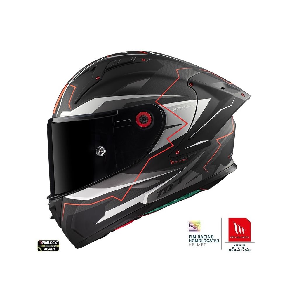 Casca Moto Full-Face Kre Carbon Kraker C5 Red Matt 2023