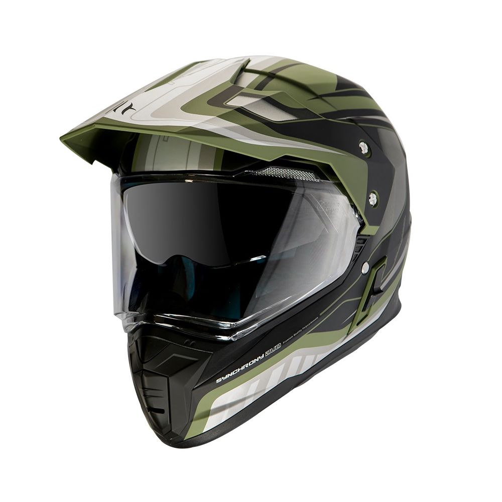 MT Helmets Casca Moto MX Synchrony Duosport SV Black/ Military Green