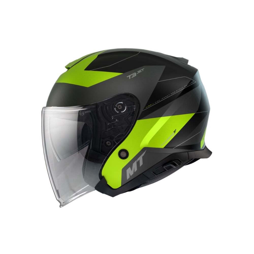 Casca Open Face Thunder 3 SV Jet Cooper A3 Galben Fluor Mat