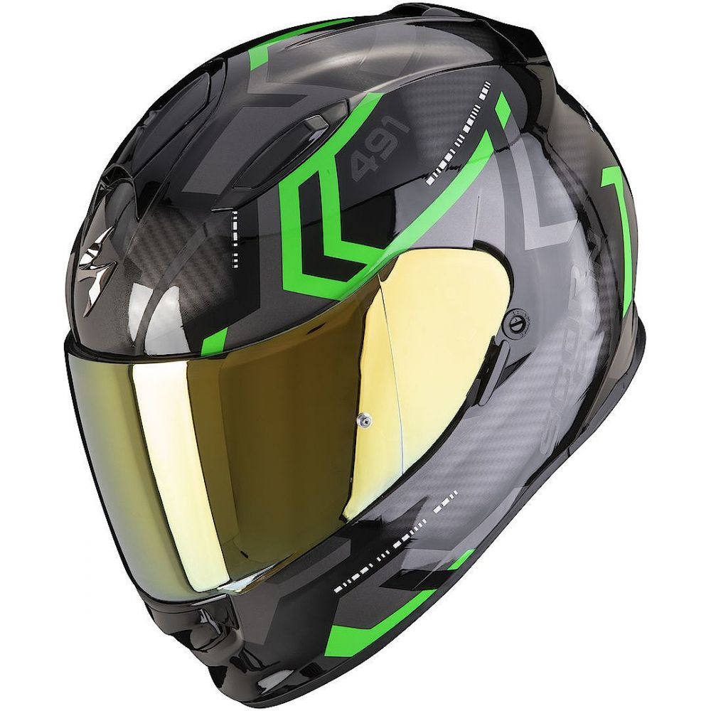 Casca Moto Full Face Exo Spin Black Green Scorpion Exo Moto